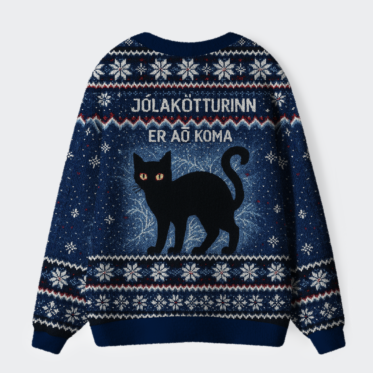  The Yule Cat Is Coming Ugly Cardigan Sweater