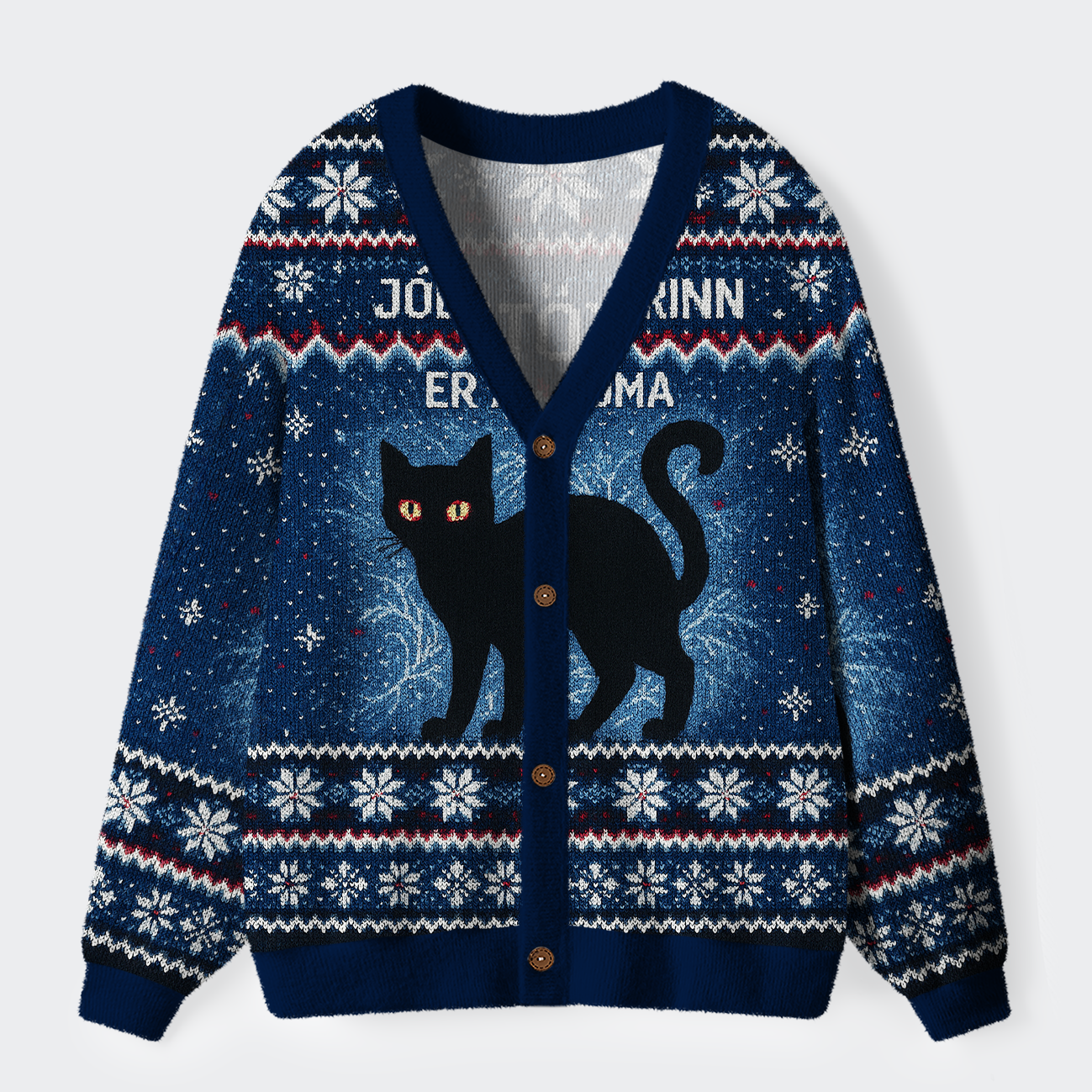  The Yule Cat Is Coming Ugly Cardigan Sweater
