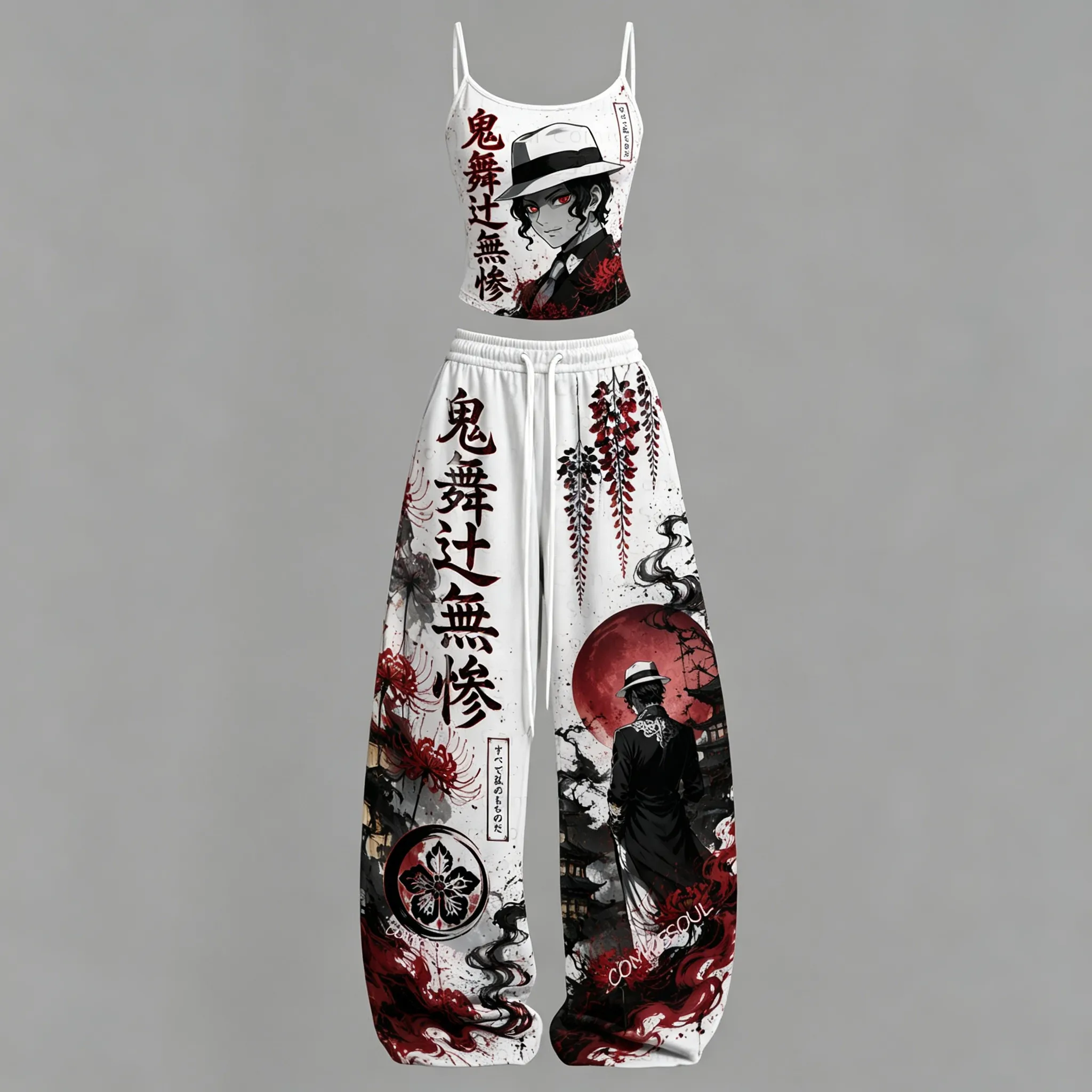 Demon Slayer Top & Elasticated Trousers Two-Piece Set