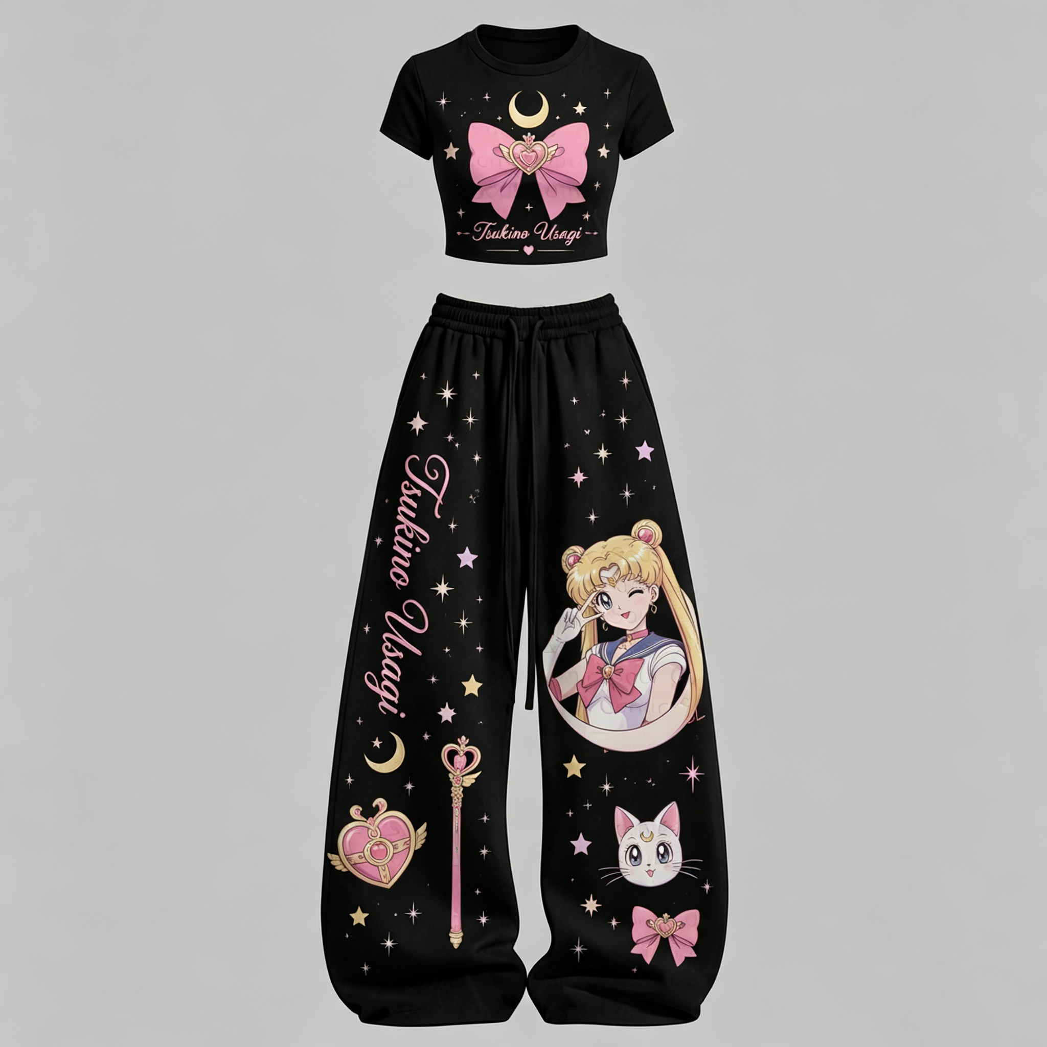 Sailor Moon Top & Elasticated Trousers Two-Piece Set