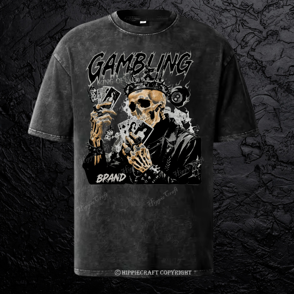 Unisex  KING OF GAMBLING Washed T-Shirt