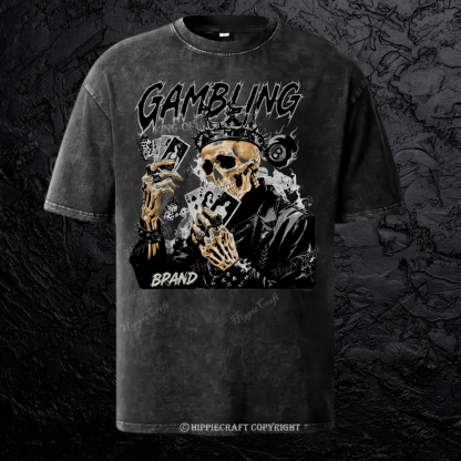 Unisex  KING OF GAMBLING Washed T-Shirt