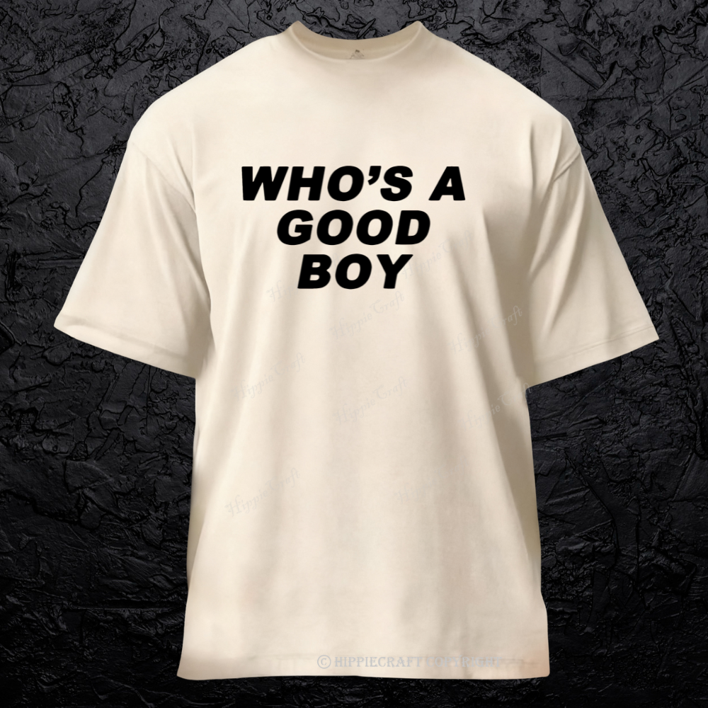 Unisex who's a good boy washed T-shirt
