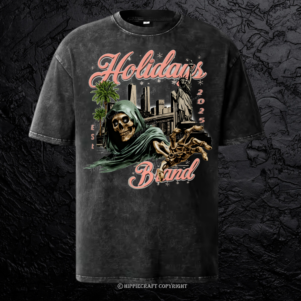 Unisex  HOLIDAYS Washed T-Shirt