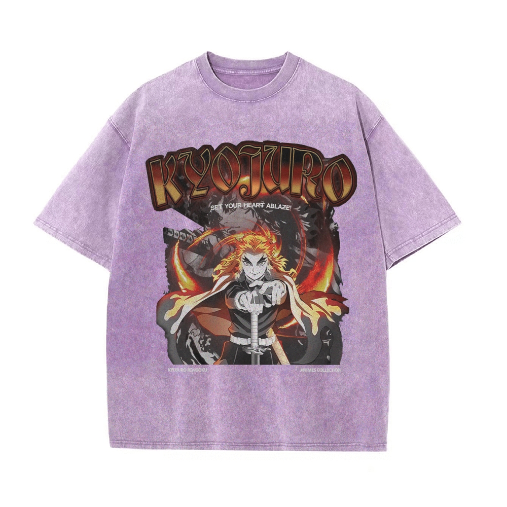 Kyojuro Rengoku Vintage Oversized T-Shirt | Demon Slayer