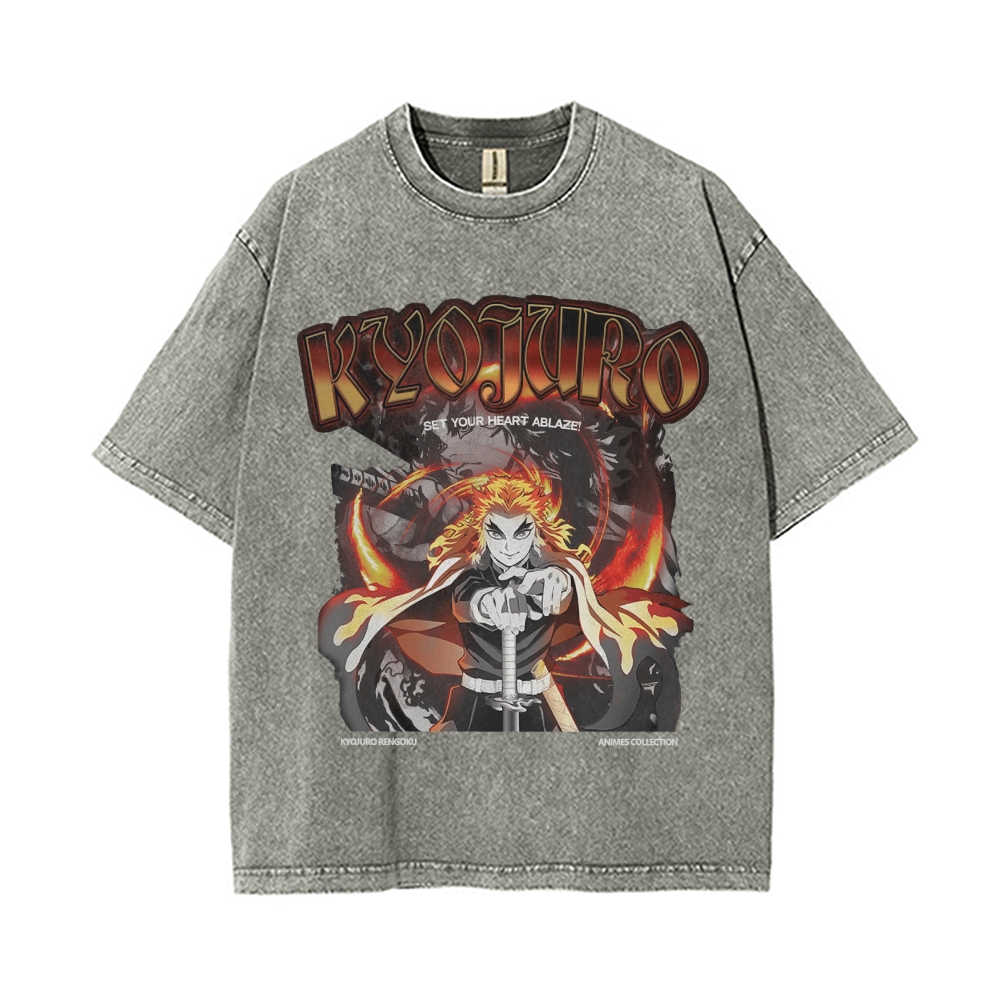 Kyojuro Rengoku Vintage Oversized T-Shirt | Demon Slayer