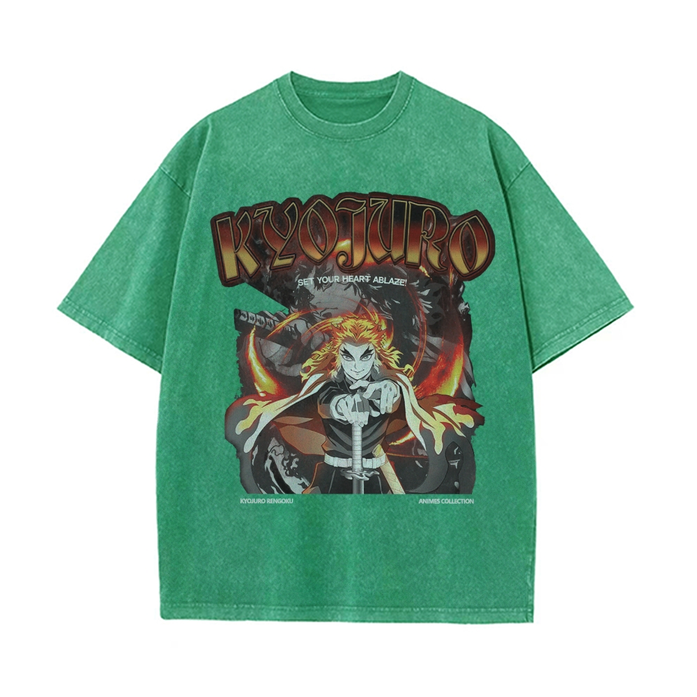 Kyojuro Rengoku Vintage Oversized T-Shirt | Demon Slayer