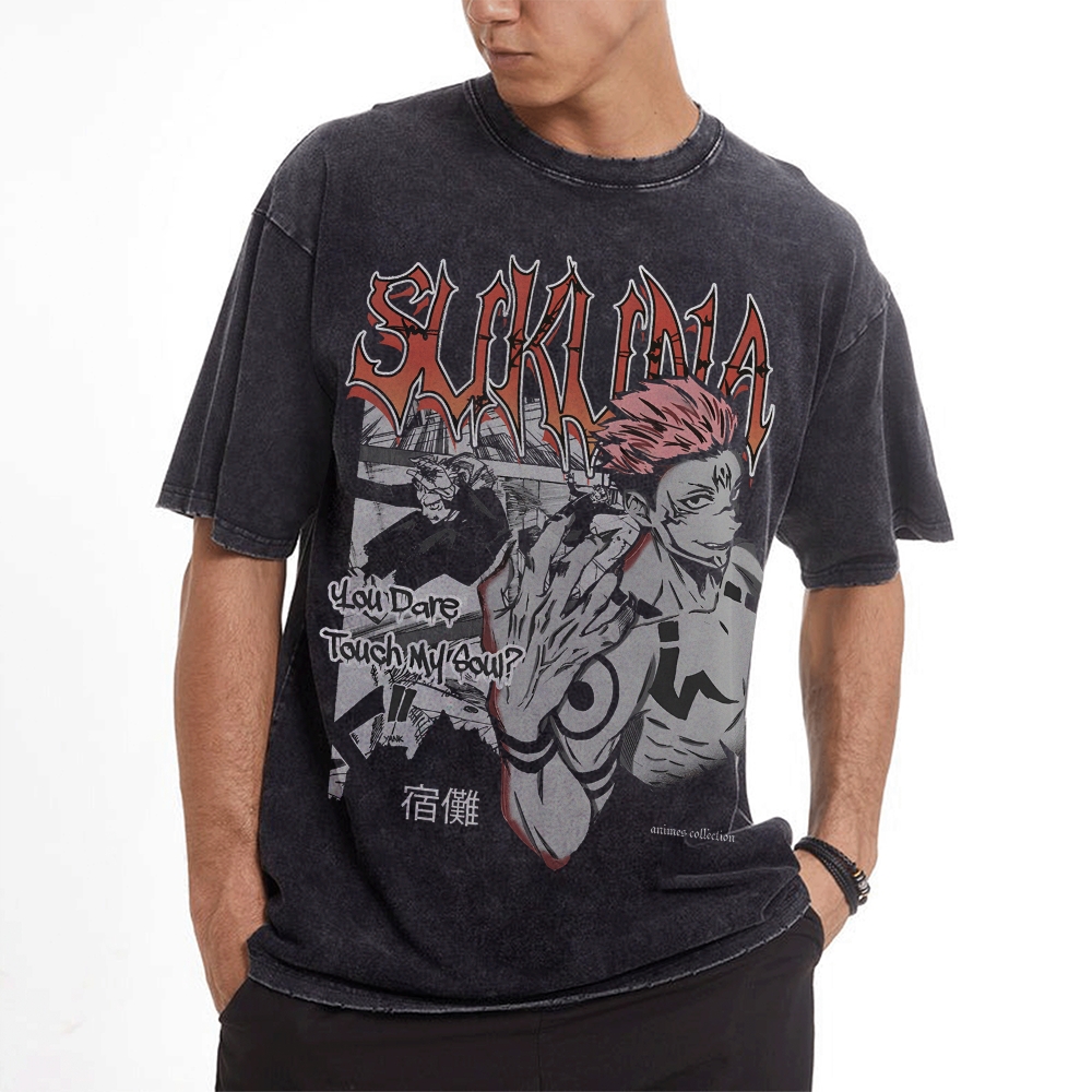 Sukuna Vintage Oversized T-Shirt | Jujutsu Kaisen