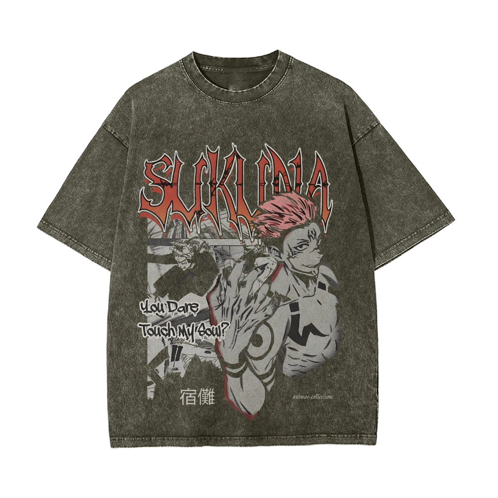 Sukuna Vintage Oversized T-Shirt | Jujutsu Kaisen