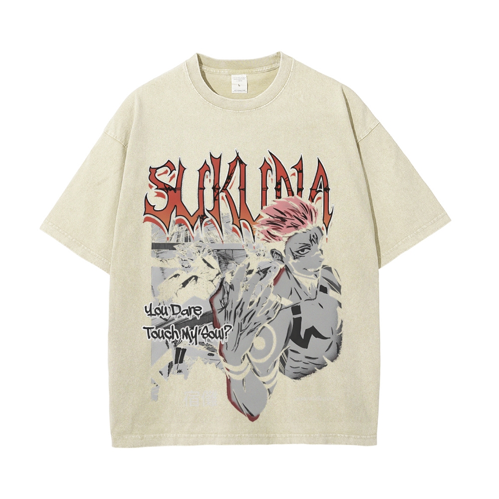 Sukuna Vintage Oversized T-Shirt | Jujutsu Kaisen