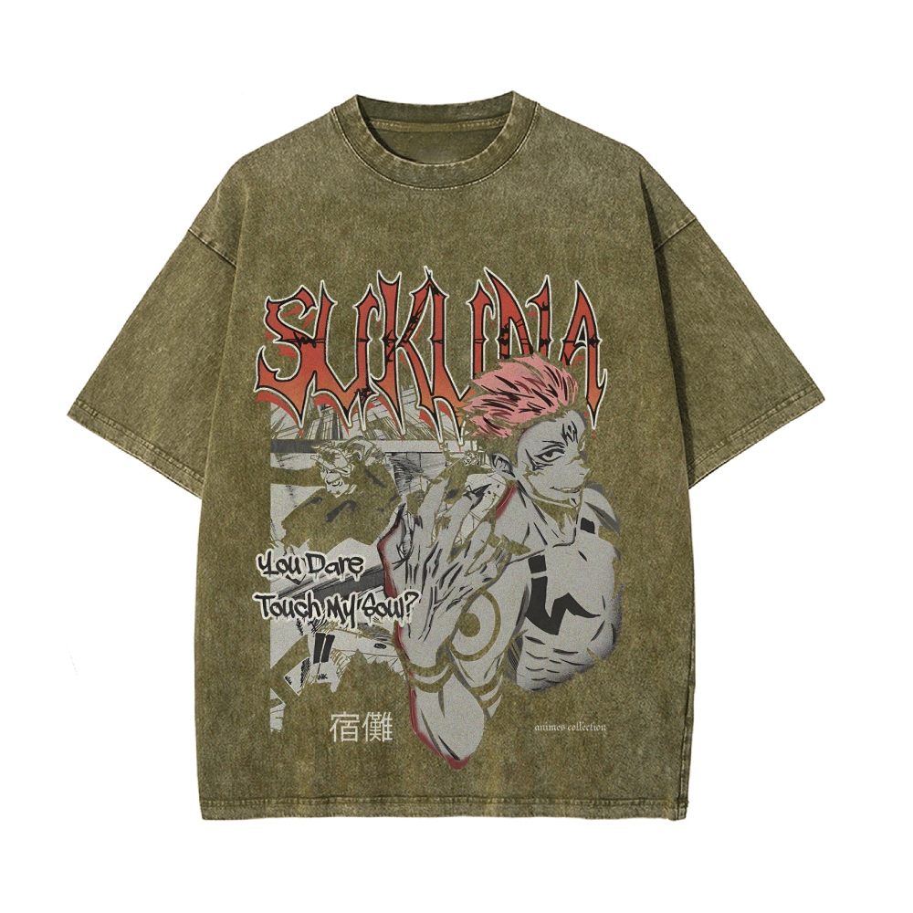 Sukuna Vintage Oversized T-Shirt | Jujutsu Kaisen