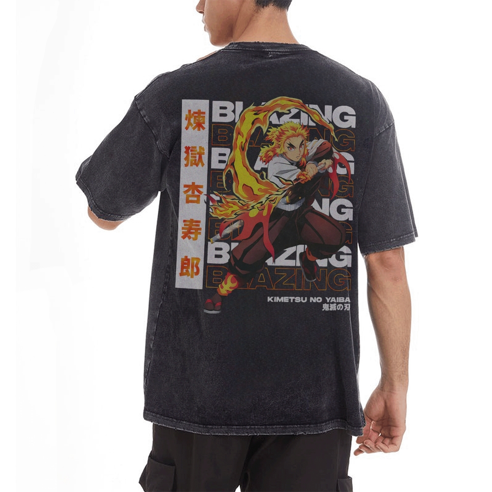 OG Kyojuro Rengoku Vintage Oversized T-Shirt | Demon Slayer