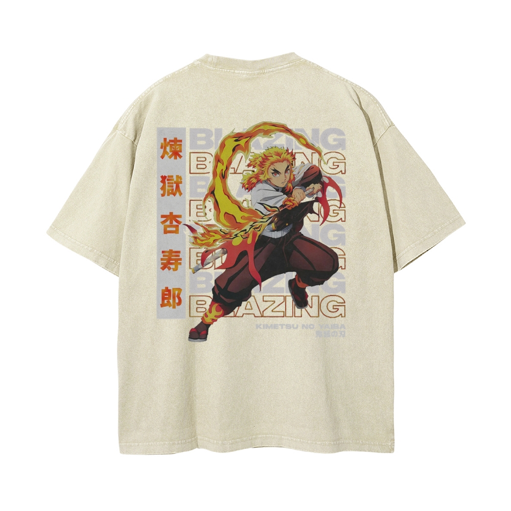 OG Kyojuro Rengoku Vintage Oversized T-Shirt | Demon Slayer
