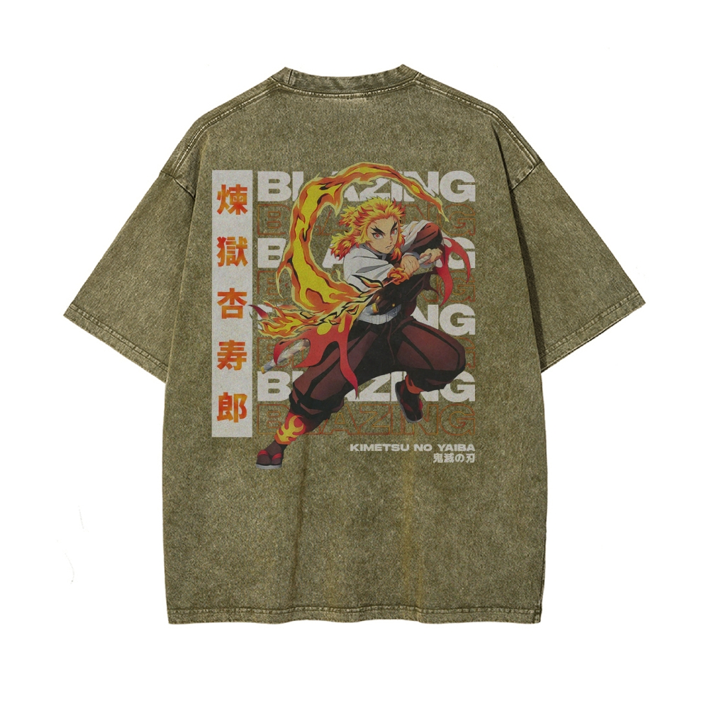 OG Kyojuro Rengoku Vintage Oversized T-Shirt | Demon Slayer