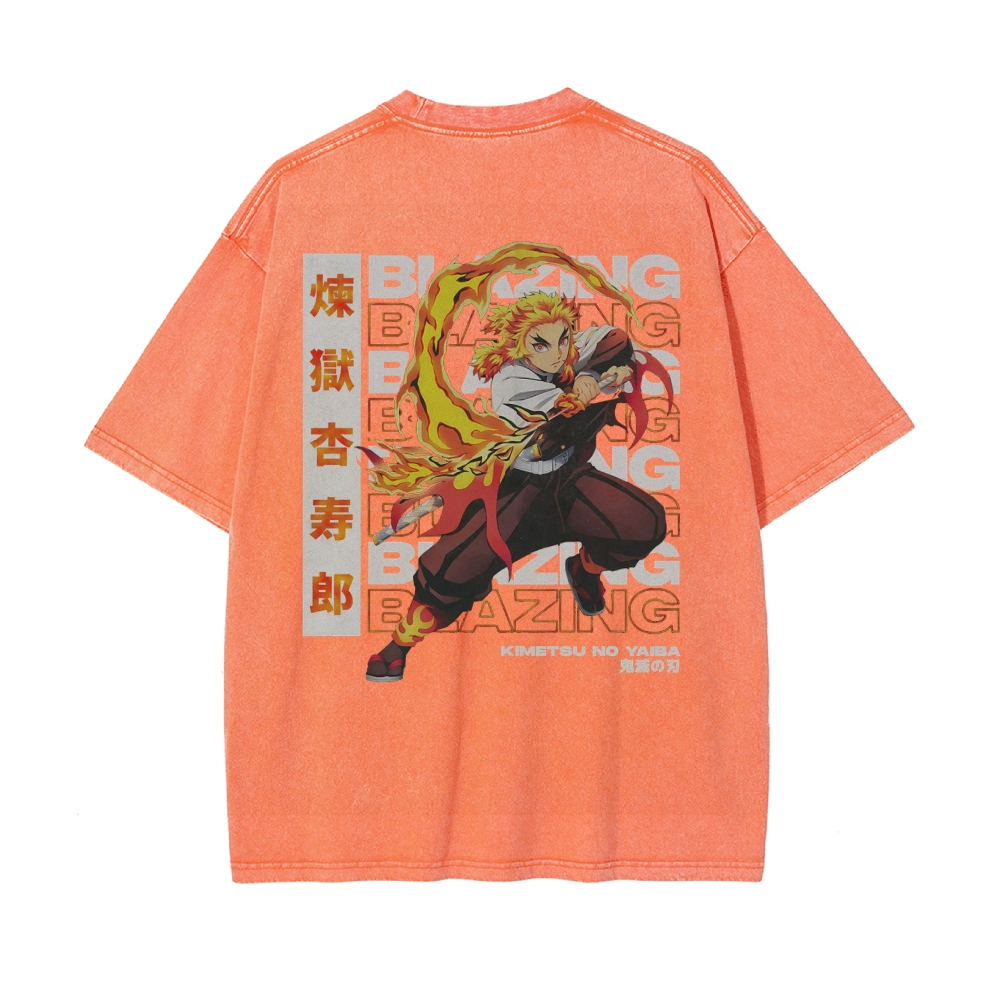 OG Kyojuro Rengoku Vintage Oversized T-Shirt | Demon Slayer