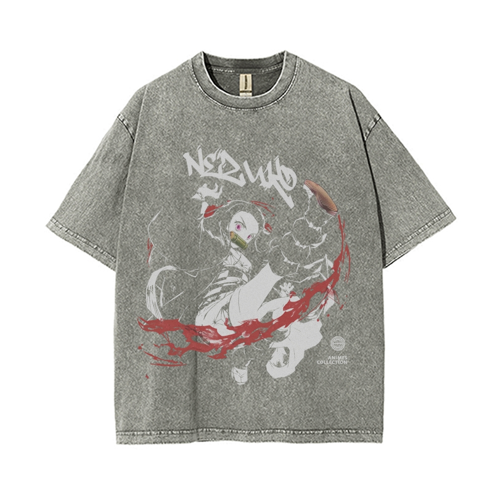 Nezuko Vintage Oversized T-Shirt | Demon Slayer