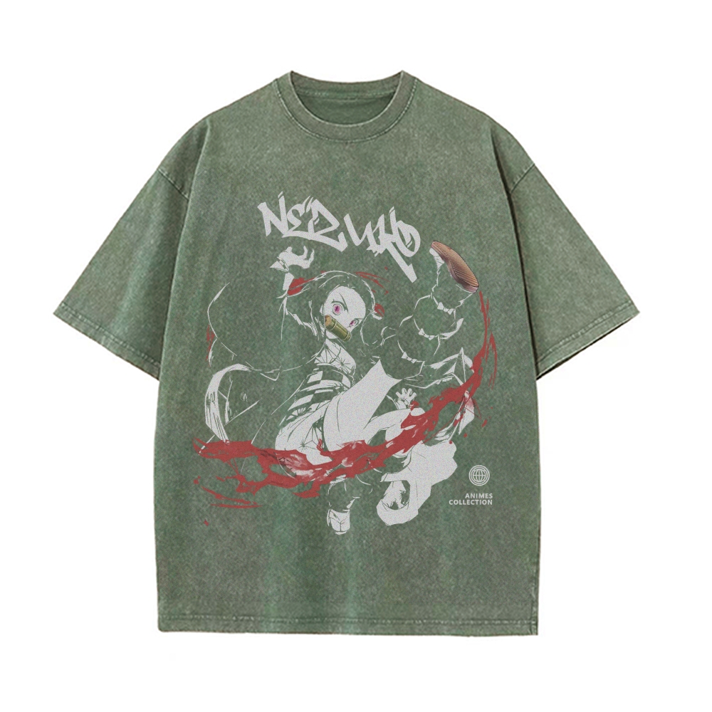 Nezuko Vintage Oversized T-Shirt | Demon Slayer