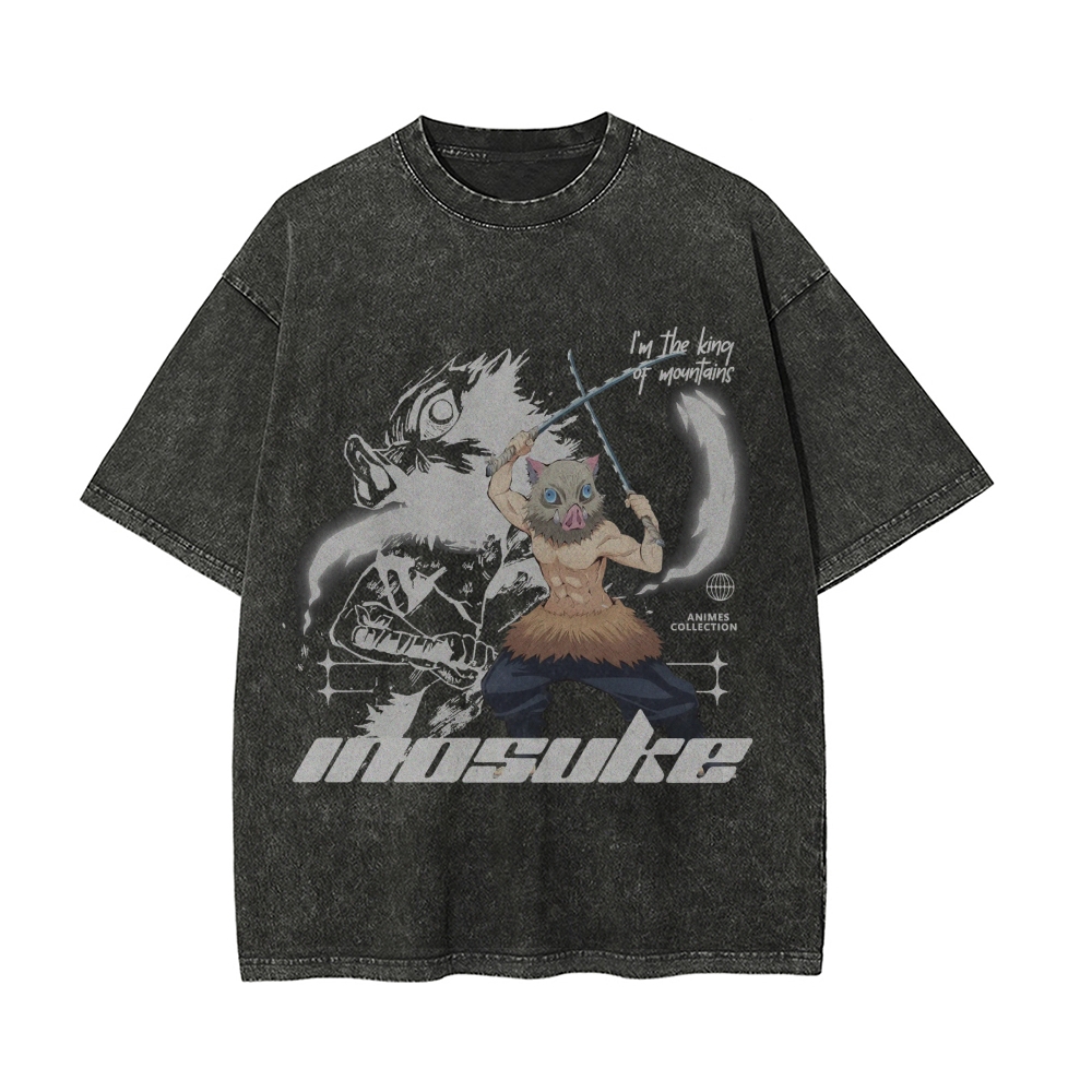 Inosuke Vintage Oversized T-Shirt | Demon Slayer