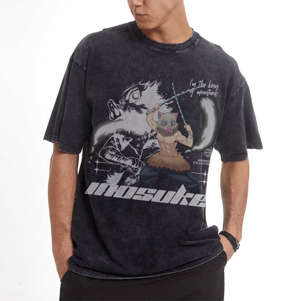 Inosuke Vintage Oversized T-Shirt | Demon Slayer