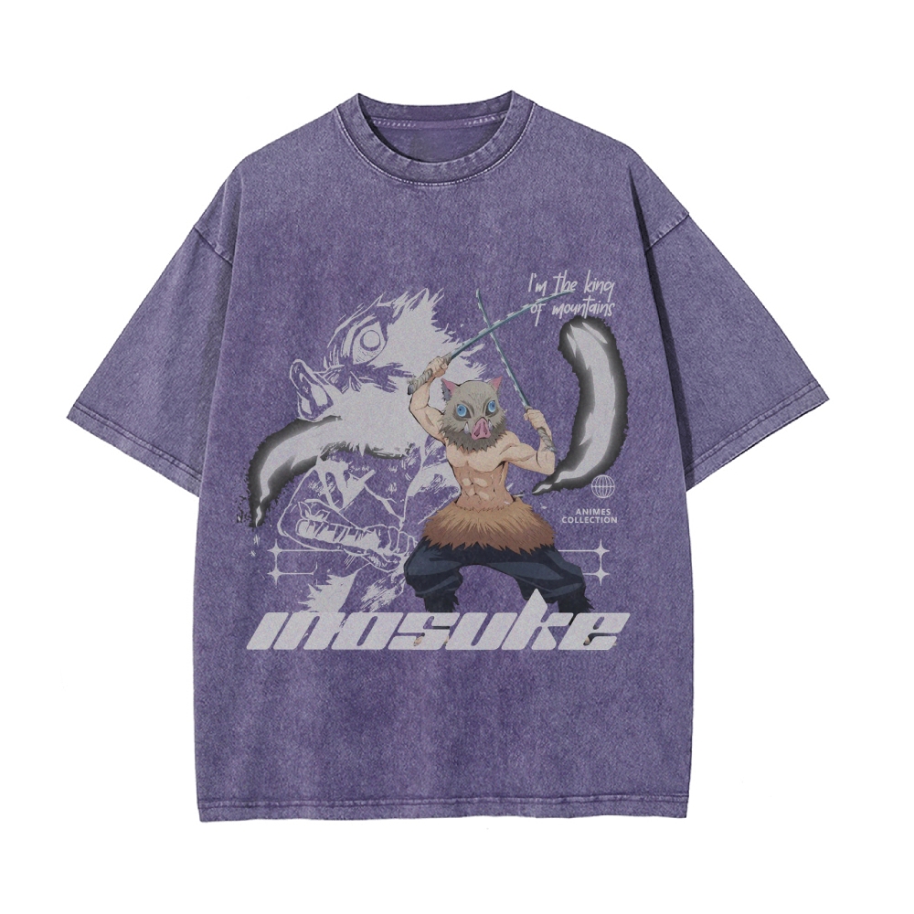 Inosuke Vintage Oversized T-Shirt | Demon Slayer