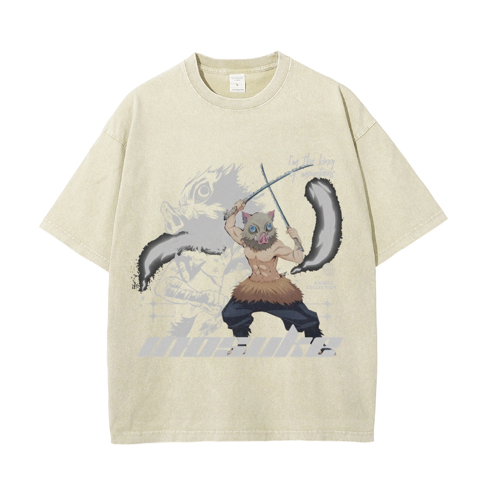Inosuke Vintage Oversized T-Shirt | Demon Slayer