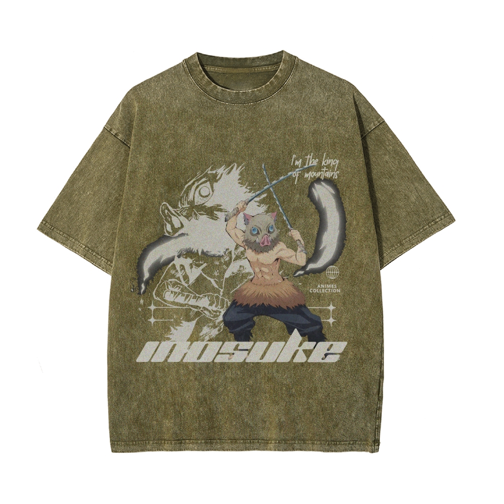 Inosuke Vintage Oversized T-Shirt | Demon Slayer