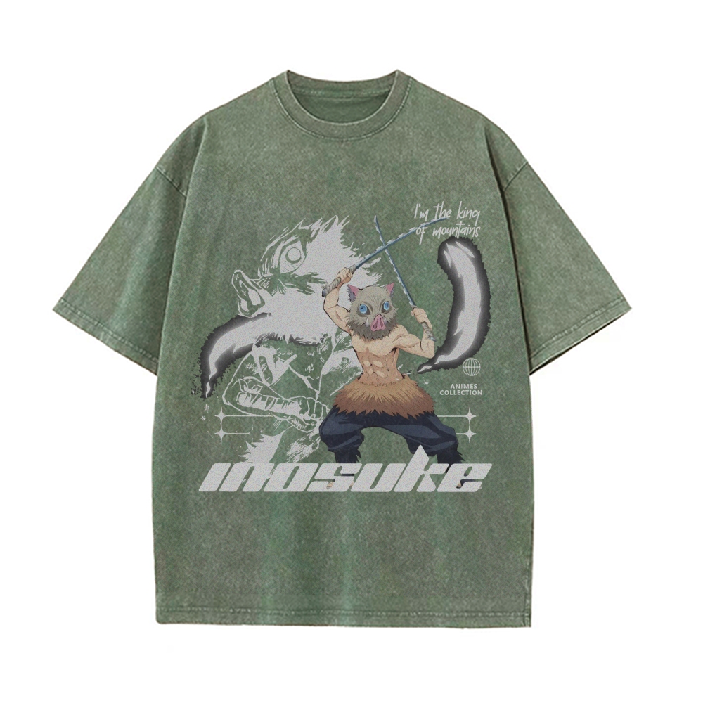 Inosuke Vintage Oversized T-Shirt | Demon Slayer