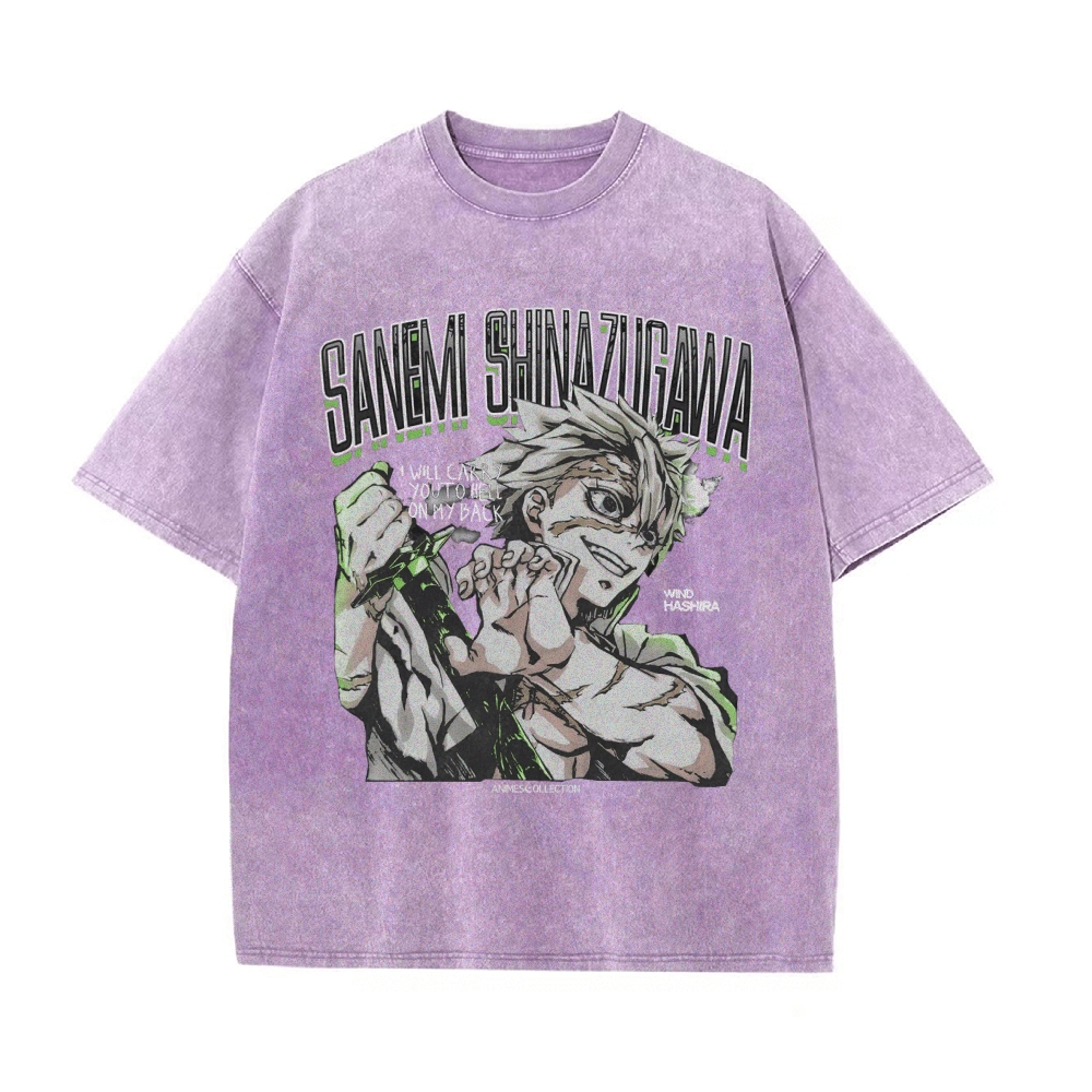 Sanemi Shinazugawa Vintage Oversized T-Shirt | Demon Slayer