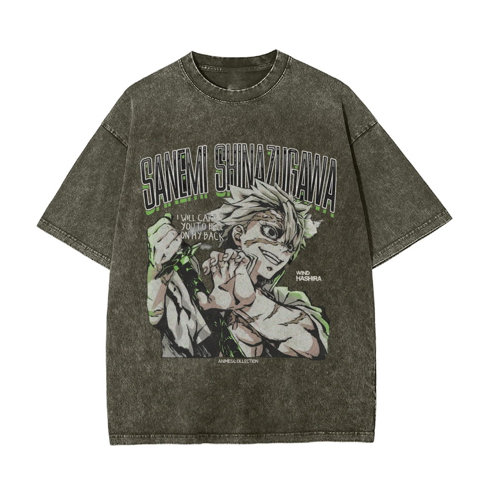 Sanemi Shinazugawa Vintage Oversized T-Shirt | Demon Slayer