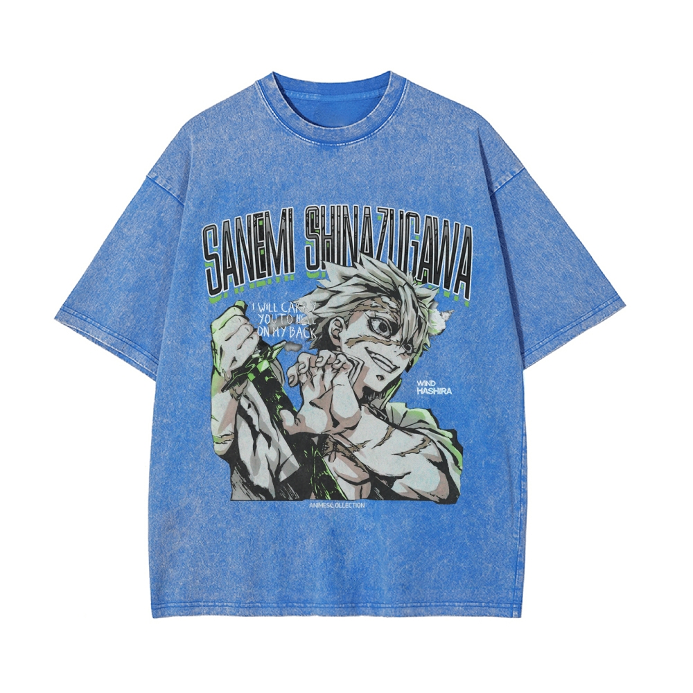 Sanemi Shinazugawa Vintage Oversized T-Shirt | Demon Slayer