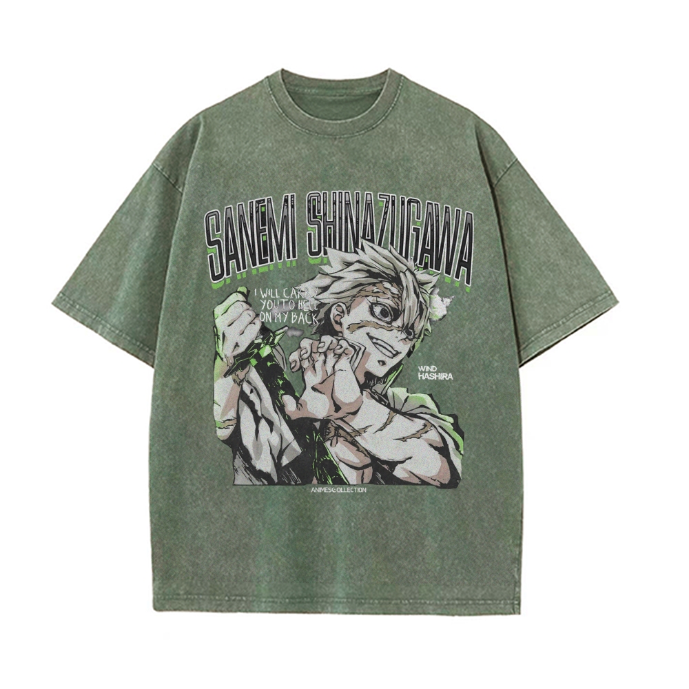Sanemi Shinazugawa Vintage Oversized T-Shirt | Demon Slayer