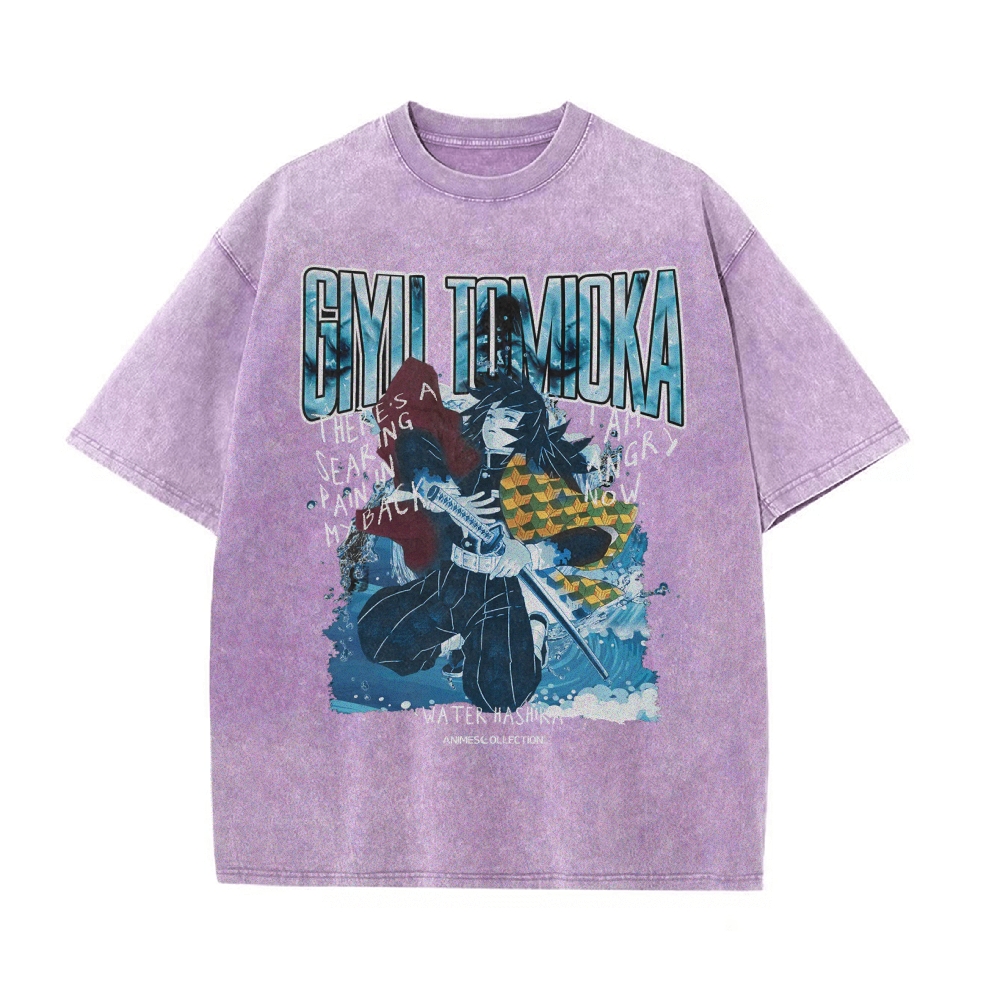 Giyu Tomioka Vintage Oversized T-Shirt | Demon Slayer