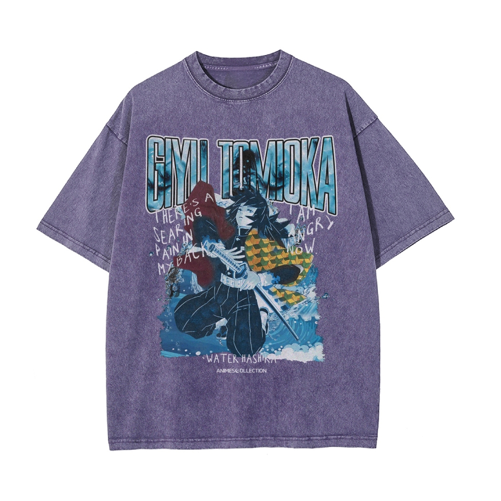 Giyu Tomioka Vintage Oversized T-Shirt | Demon Slayer