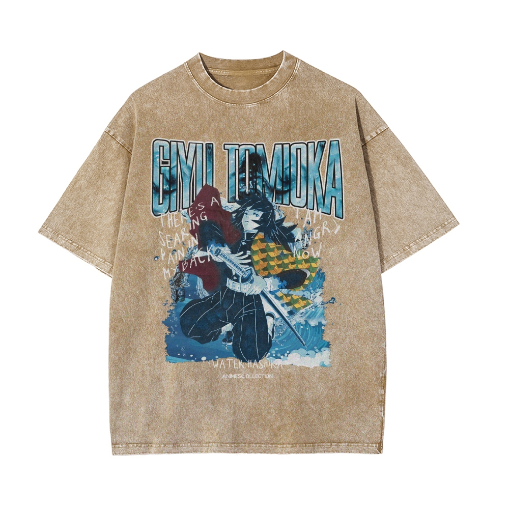 Giyu Tomioka Vintage Oversized T-Shirt | Demon Slayer
