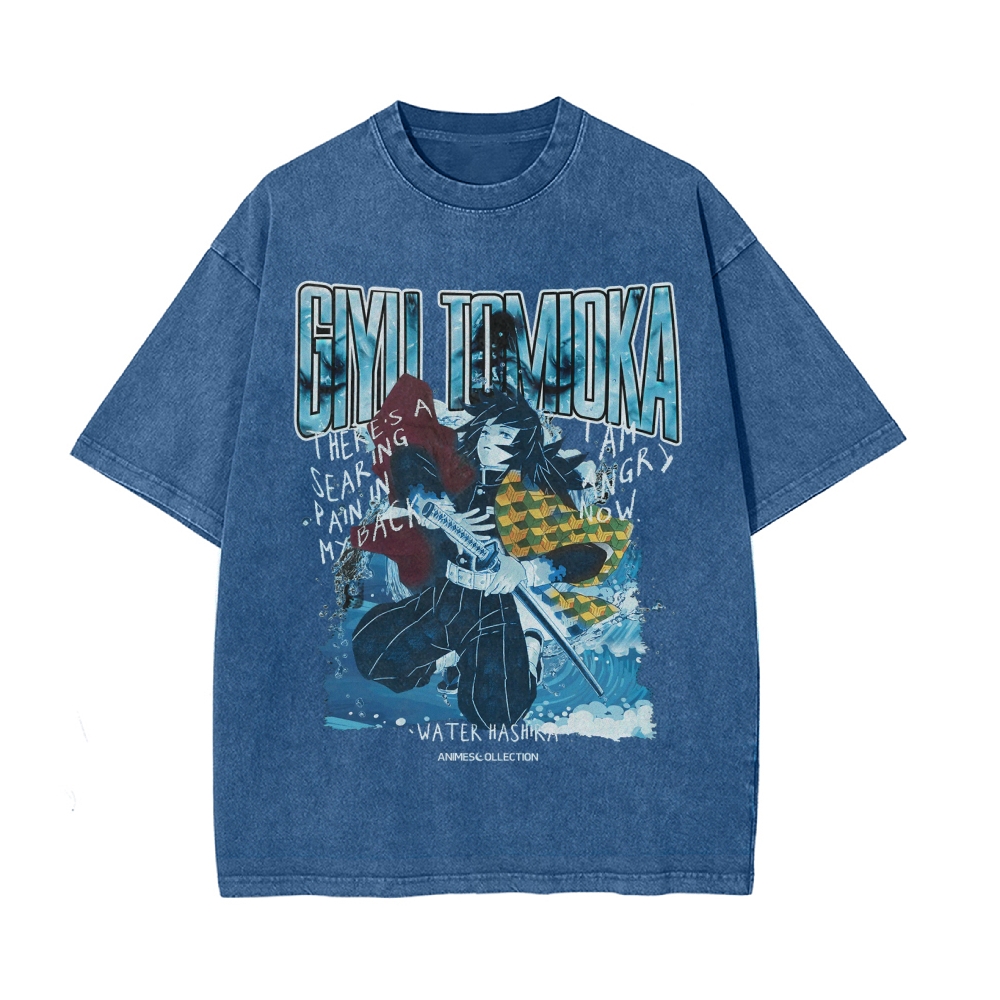 Giyu Tomioka Vintage Oversized T-Shirt | Demon Slayer