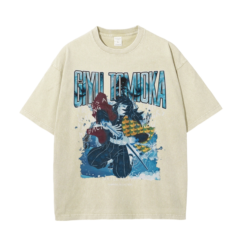 Giyu Tomioka Vintage Oversized T-Shirt | Demon Slayer
