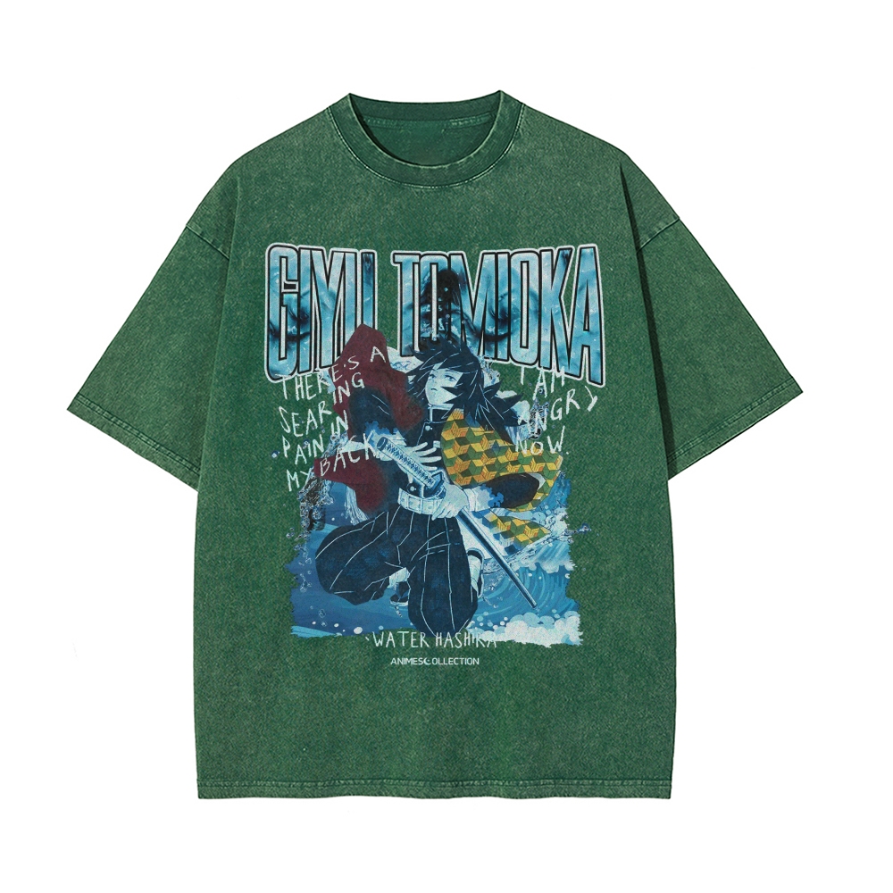 Giyu Tomioka Vintage Oversized T-Shirt | Demon Slayer