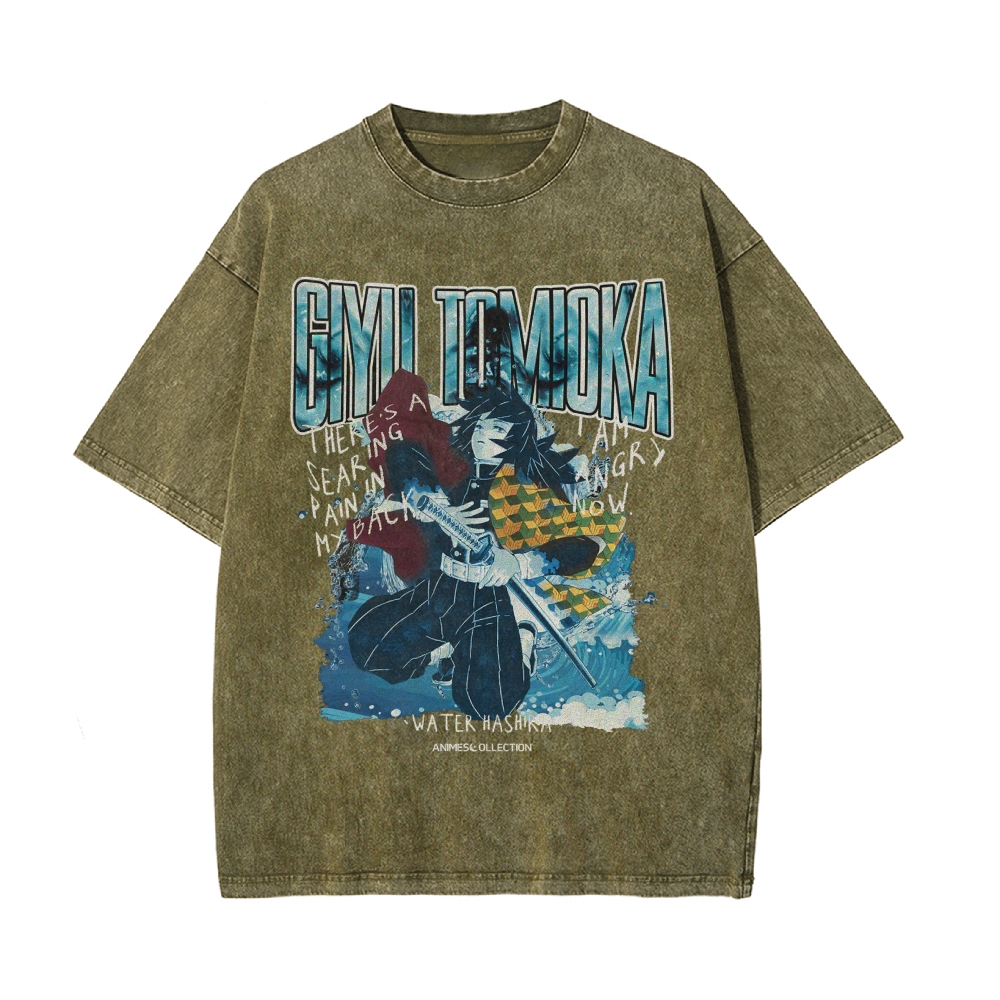 Giyu Tomioka Vintage Oversized T-Shirt | Demon Slayer