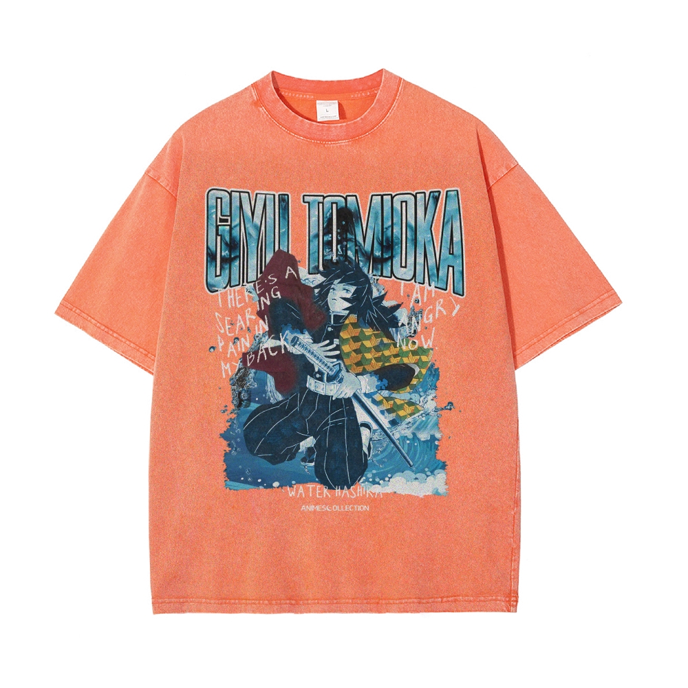 Giyu Tomioka Vintage Oversized T-Shirt | Demon Slayer