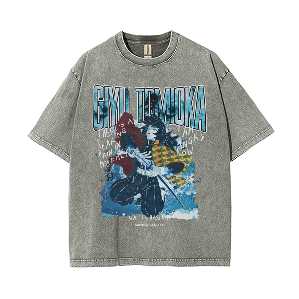 Giyu Tomioka Vintage Oversized T-Shirt | Demon Slayer