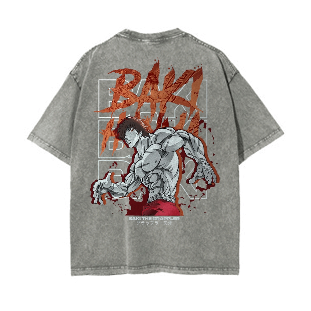 Baki Hanma Baki Vintage Oversized T-Shirt | The Grappler