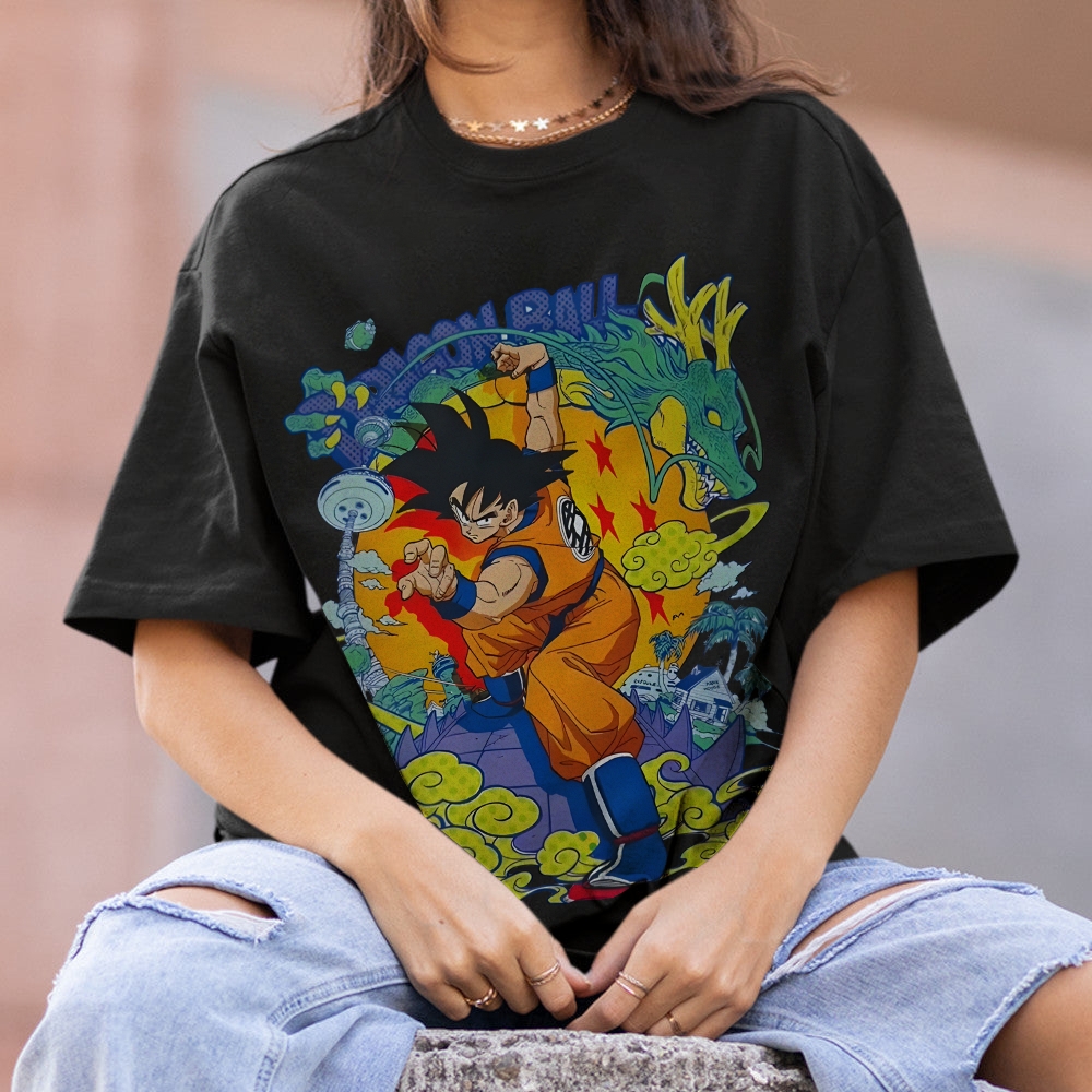Goku Cotton Unisex Round Neck Anime T-shirt