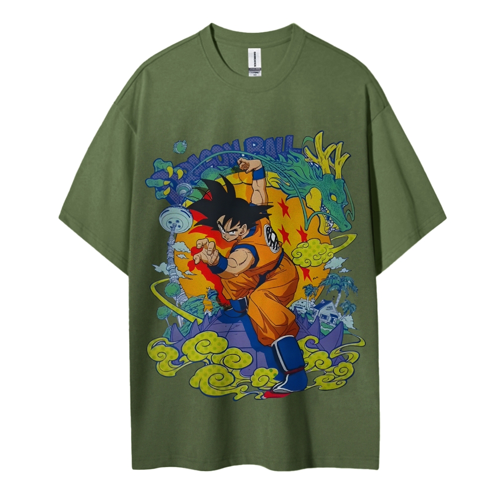 Goku Cotton Unisex Round Neck Anime T-shirt
