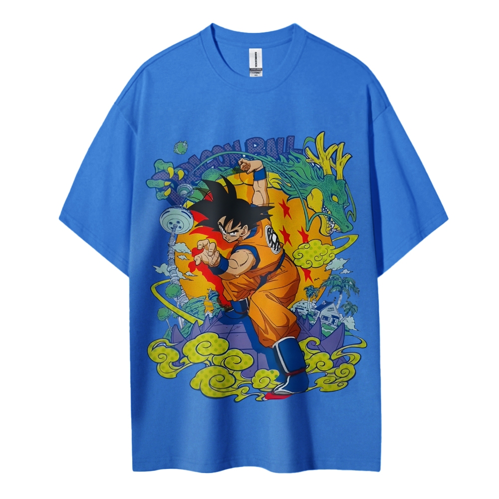 Goku Cotton Unisex Round Neck Anime T-shirt