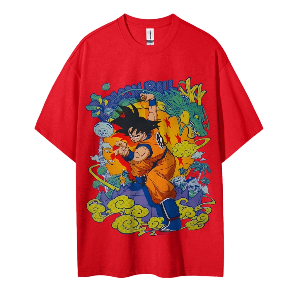 Goku Cotton Unisex Round Neck Anime T-shirt