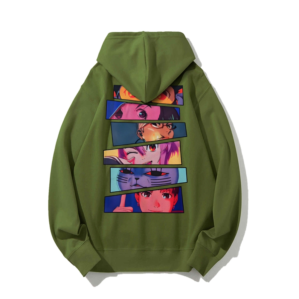 DANDADAN Cotton Unisex Patterned Fashion Hoodie