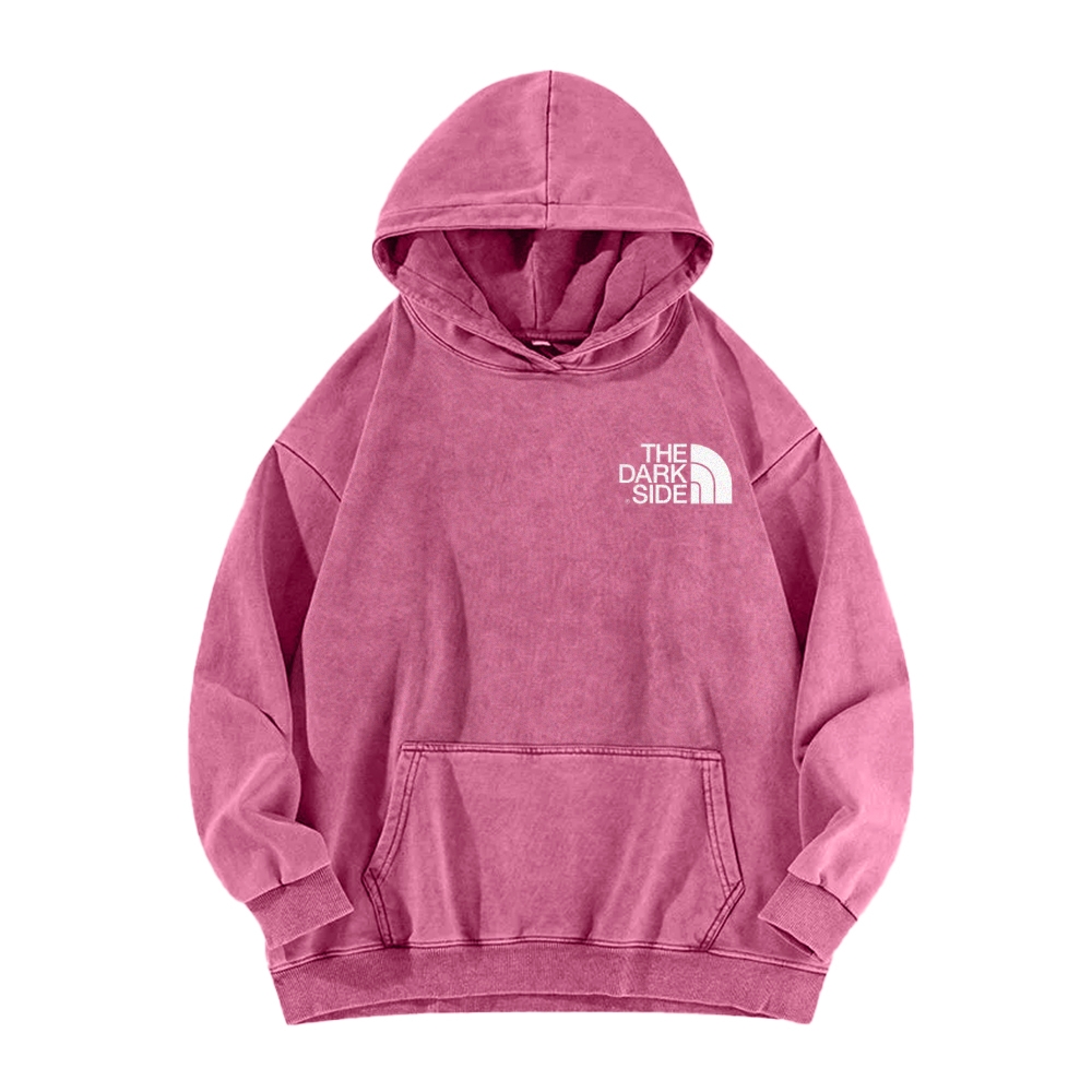 The Dark Side Front And Back Printing Vintage Washed Hoodie