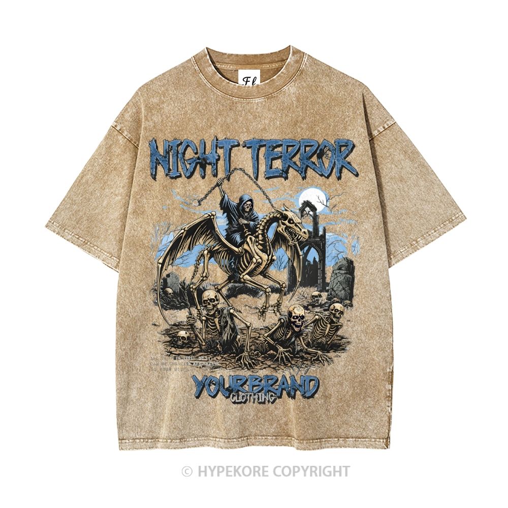 Unisex  NIGHT TERROR Washed T-Shirt