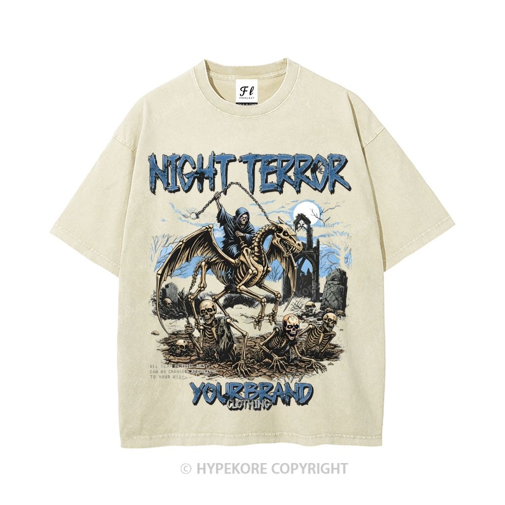 Unisex  NIGHT TERROR Washed T-Shirt