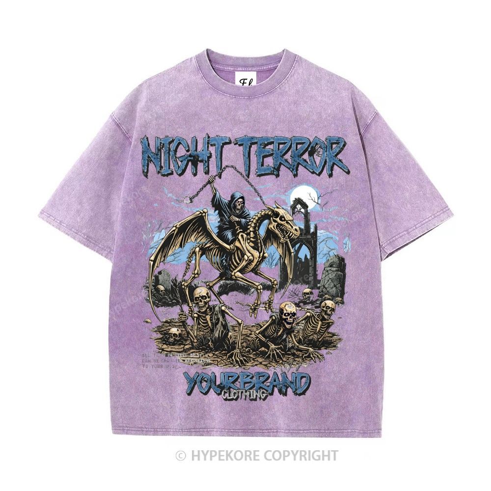 Unisex  NIGHT TERROR Washed T-Shirt